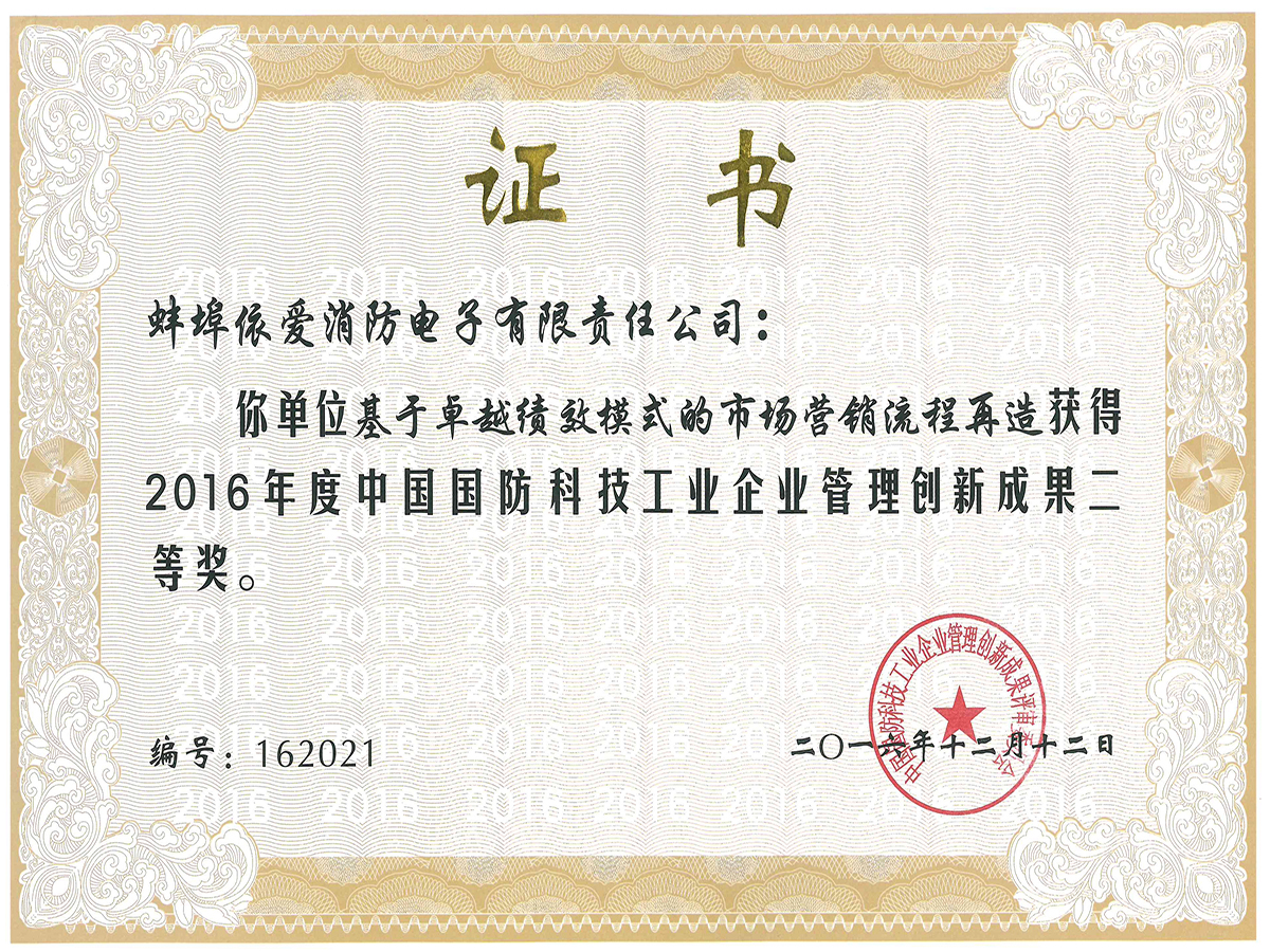 國防科技工業(yè)企業(yè)管理創(chuàng  )新成果二等獎